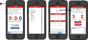 Wireframe for profile page using Balsamiq Balsamiq wireframe of a profile screen