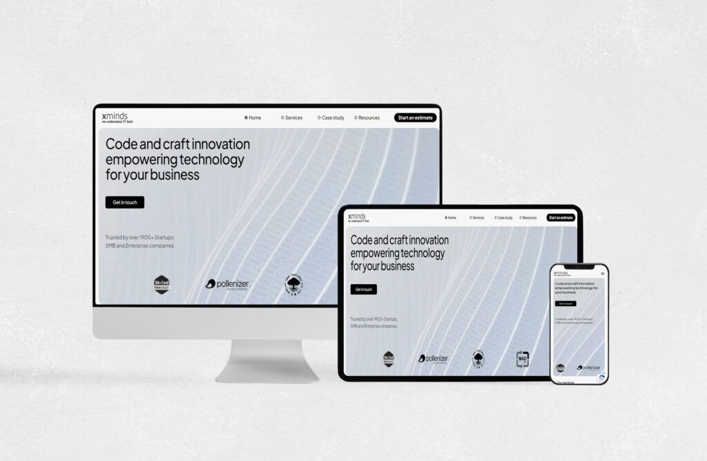 Xminds responsive website mockup